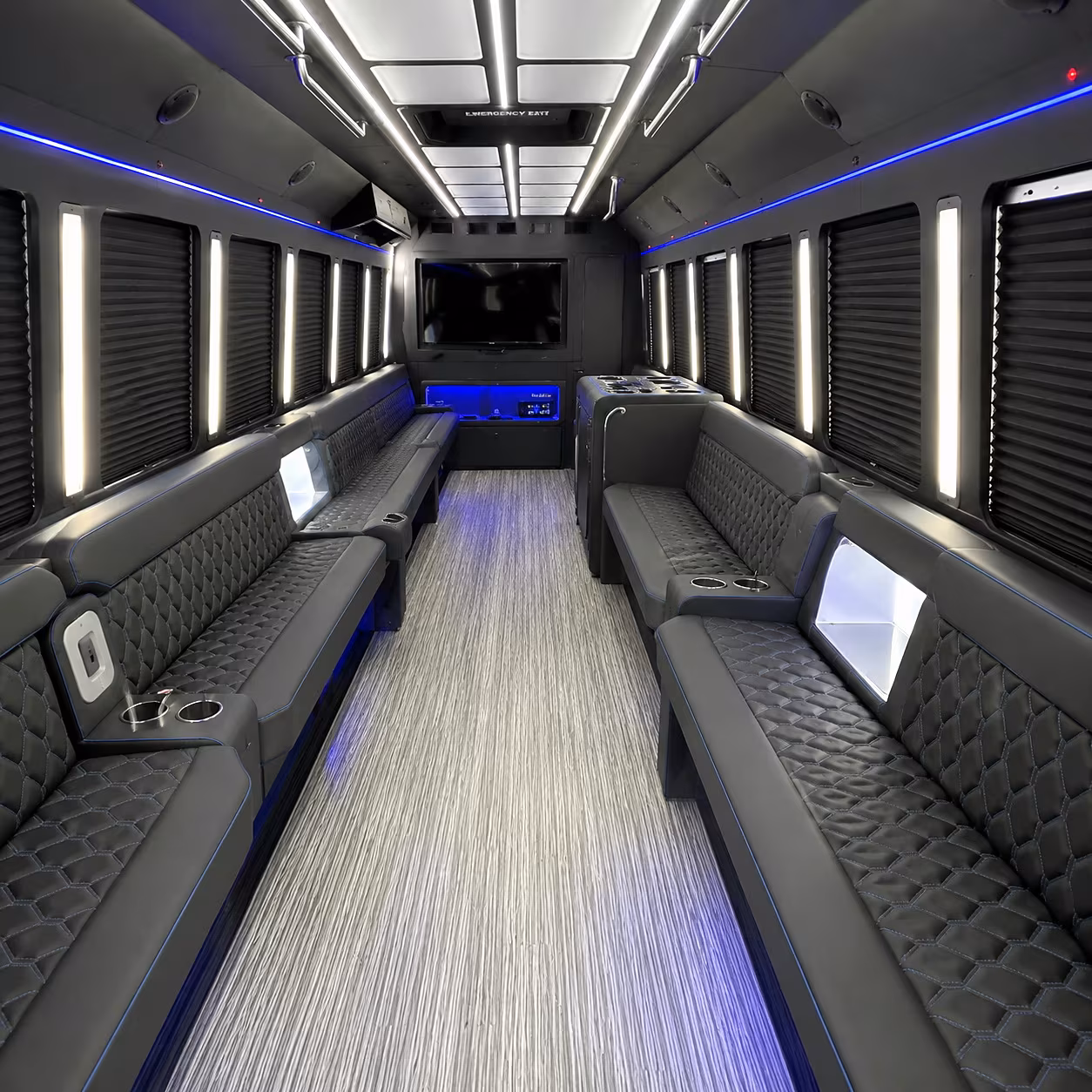 Dayton Bachelor & Bachelorette Transportation party bus interior