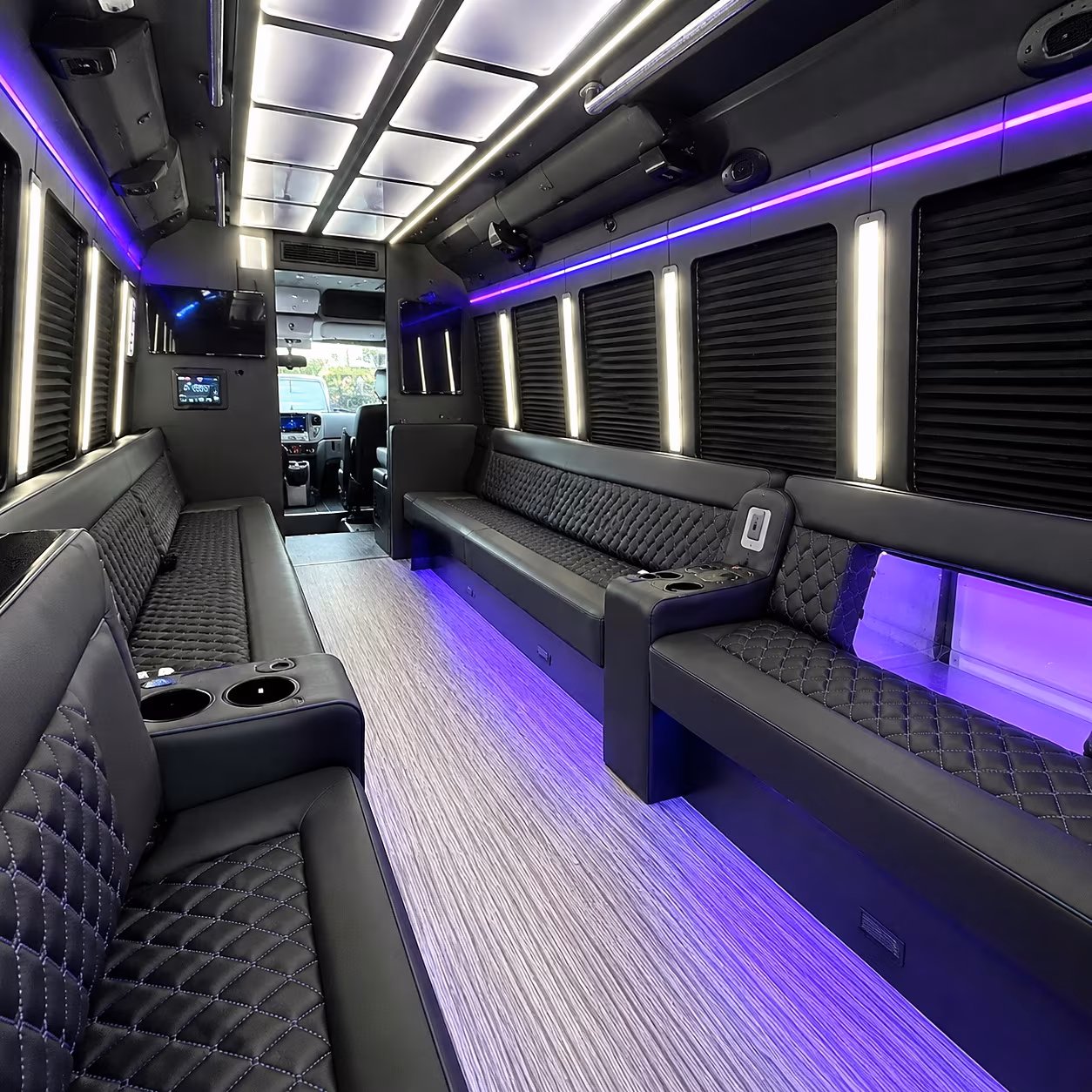 Dayton Prom & Homecoming Transportation party bus interior
