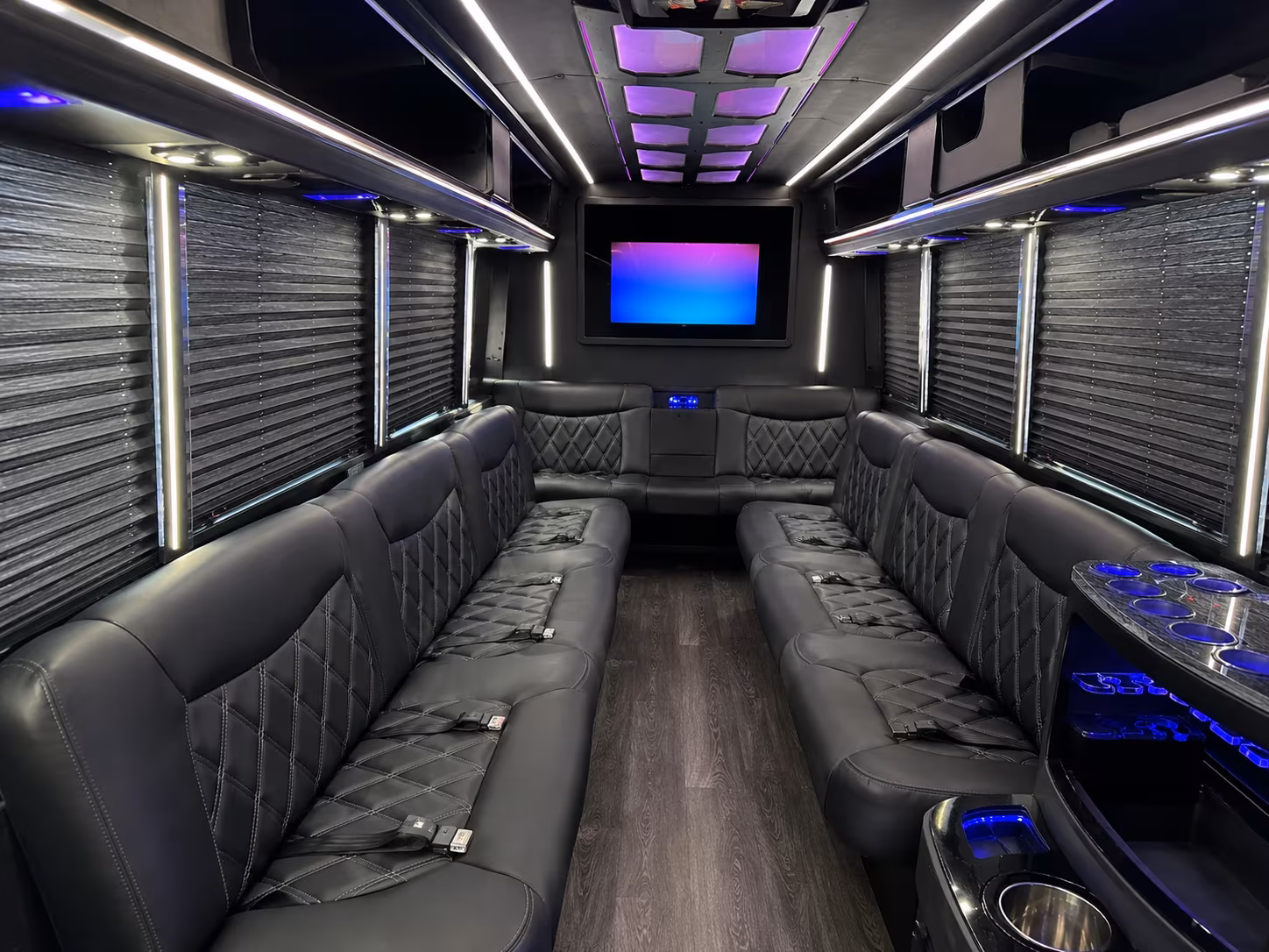 Dayton Sporting Event Transportation party bus interior