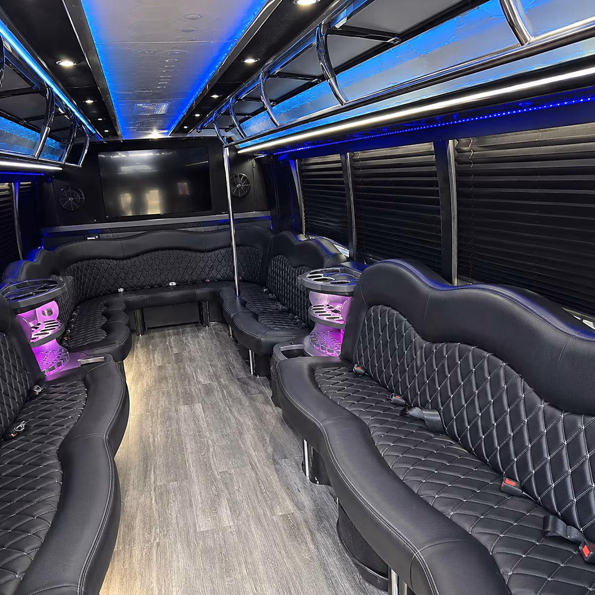 Dayton Winery Tour & Pub Crawl Transportation party bus interior