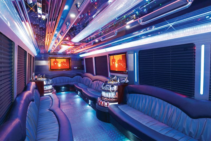 South Bend 20 Passenger Party Bus Interior