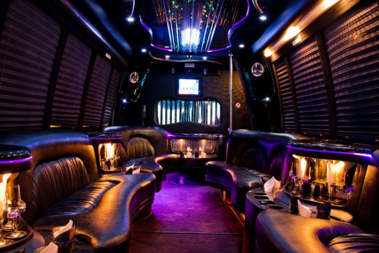 Fort Wayne 22 Passenger Party Bus Interior