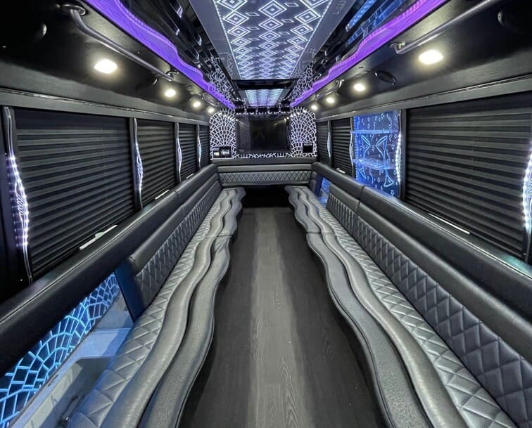 Fort Wayne 30 Passenger Party Bus White Interior