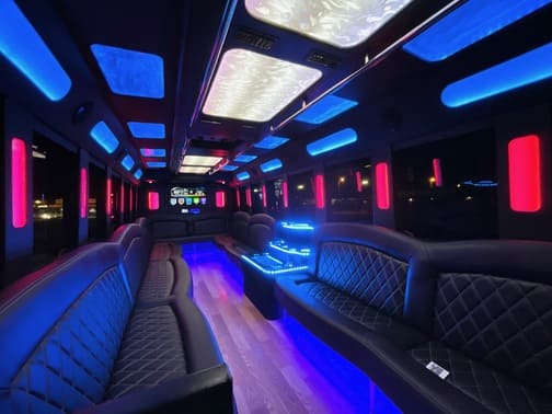 Cincinnati 35 Passenger Party Bus Interior